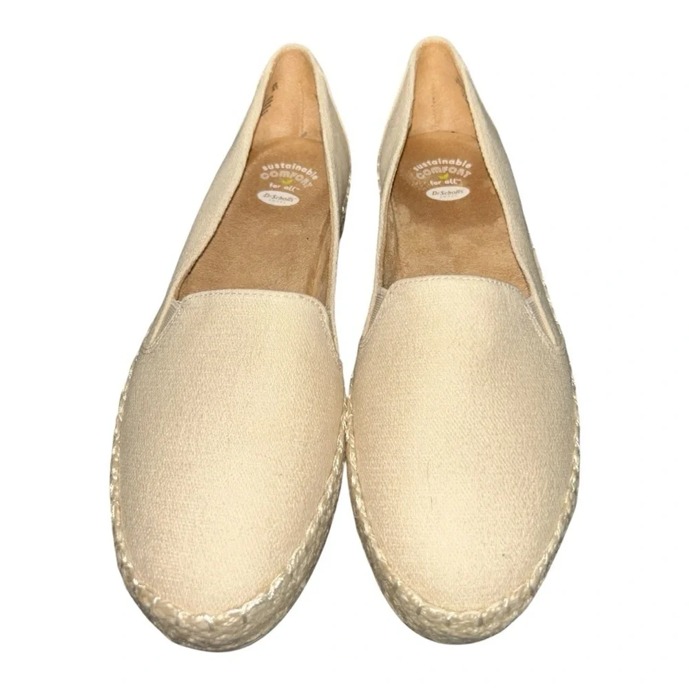 Dr. Scholl's Discovery Women's Espadrille Slip-Ons Cream Wedge Cotton Shoes